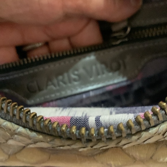 Authentic Claris Virot Charly Python beige/gray Shoulder Bag with 2 straps - Picture 13 of 16